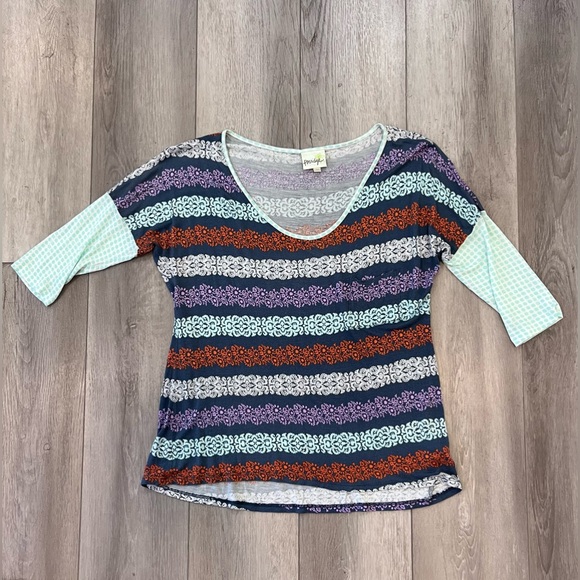 Porridge Anthropologie 3/4 Sleeve colorful Blousee - Picture 1 of 2